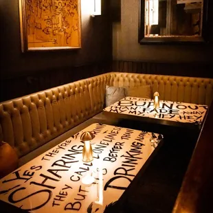 a table with candles on it