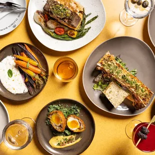 Whipped Feta, Short Rib, Crab Cake, Bone Marrow, Octopus, Scotch Egg, Mac &amp; Cheese