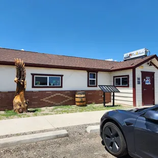 a car parked outside