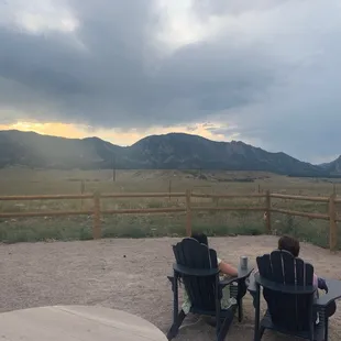 View of the flatirons on the patio