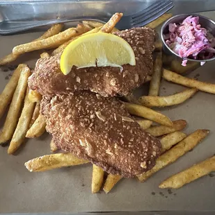 Almond Crusted Fish Plate