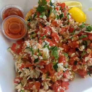 Crab ceviche, with 3 tostadas