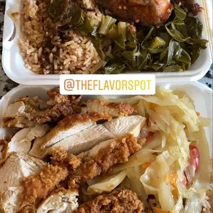 two trays of food