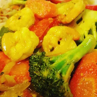Curry shrimp &amp; brocolli