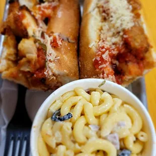 Chicken Parm Grinder and upgraded to side of Macaroni salad