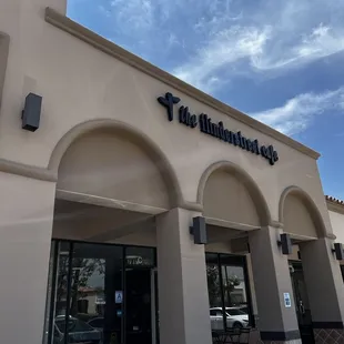 the front of the building