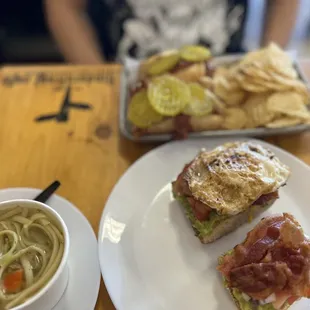 Avocado Toast w/ bacon and egg Don&apos;t be fooled by the toast bread it&apos;s actually on a wheat sub roll which was not what I expected.
