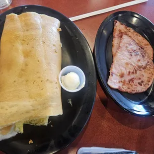Denver breakfast wrap with ham side