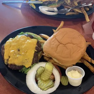 Cheeseburger and fries $10