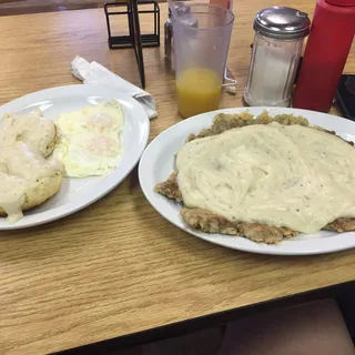 Large Chicken Fried Steak Breakfast