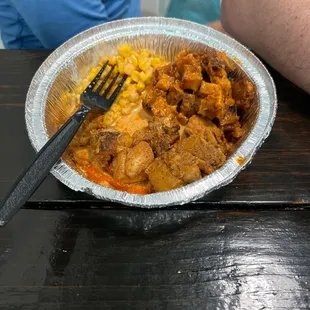 Chicken, corn, sweet potatoes for kids