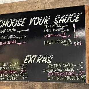 Sauce and extras