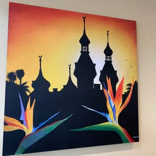 Tampa themed artwork in the dining area