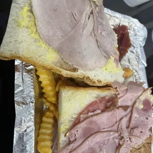 Apparently this what they claim to be the finest Cuban sandwich on the planet. Not homemade fries.