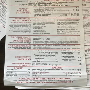 menu