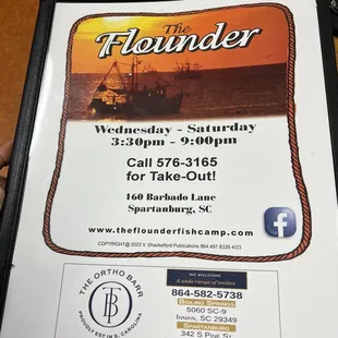 a flyer for the flounder