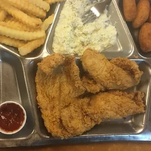 Fried flounder - Excuse the pic, my 6yo took it.