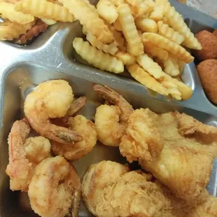Flounder and shrimp combo
