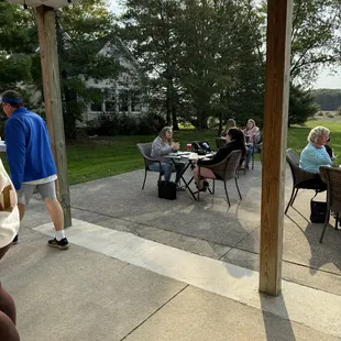 Covered and uncovered outdoor seating