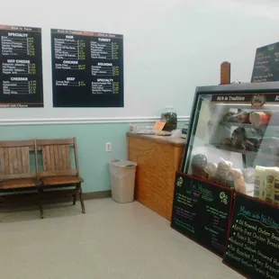 the menus on the wall