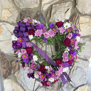 Purple &amp; White Open Heart
