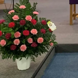 Pink and Red Carnation Spray for Funeral Service.