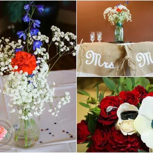 Flowers that were provided (I put them into the jars)