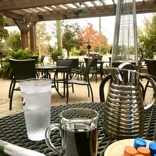 Fall colors in full display on patio