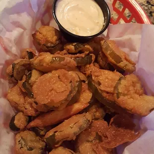 Fried pickles and peppers