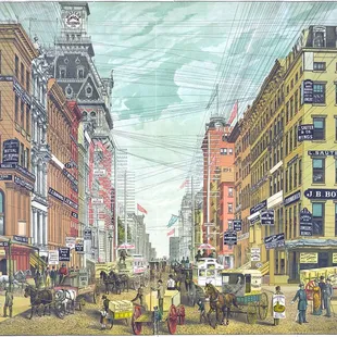 The original Fly Market in Manhattan on Maiden Lane