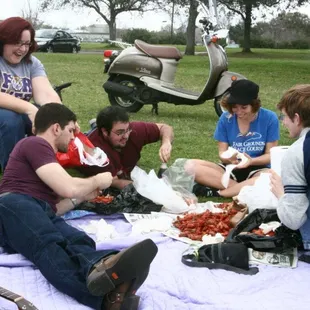 Crawfish picnic - because they were already boiled.  These are Big Fisherman crawfish we enjoyed at the Fly.