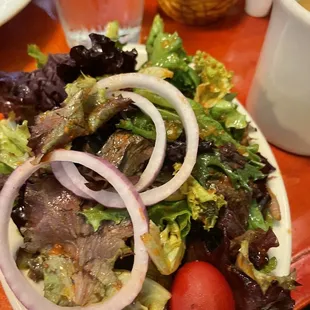 Side salad with tomato vinaigrette