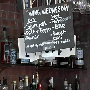 Wing Wednesday.... 50 cent wings, 10 wing minimum.