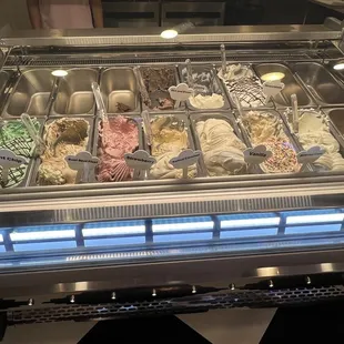 Variety of delicious gelato