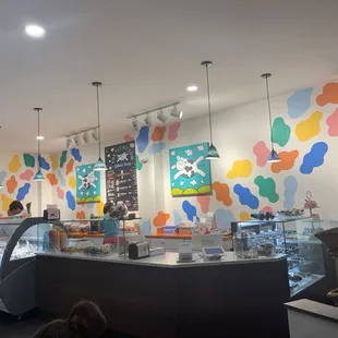 View of counter from inside seating