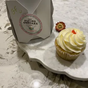 Perfectly decorated lemon gluten free cupcake