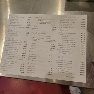 Menu