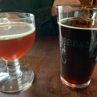 Rodenbach 200 yr anniversary beer and locally produced dark ale