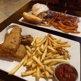 Flying Hound Burger and Fish and Chips. We also had the Hound&apos;s Tooth drink. All were awesome. Food came out hot and tasty.