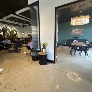 Inside very large and cozy