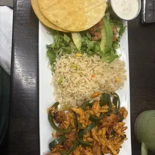 1/2 portion Grilled Poblano dinner. Nice!