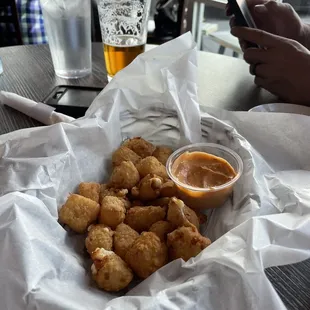 Cheese curds and magic sauce