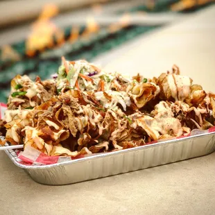 a tray of pulled pork