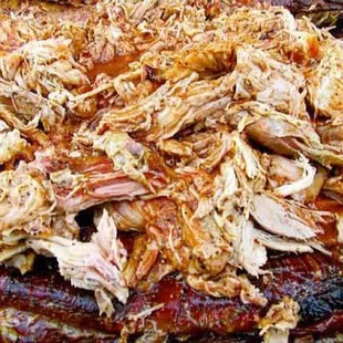 a pile of pulled pork
