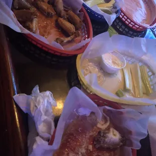 a variety of food items on a table