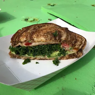 Marinated Kale and Avocado Sandwich  Photo from wichitabyeb.com