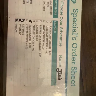 $5 build your own burger day.