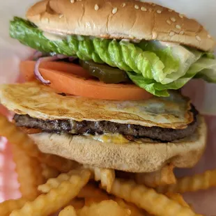 1/2 lb burger with egg added