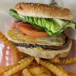1/2 lb burger with egg added