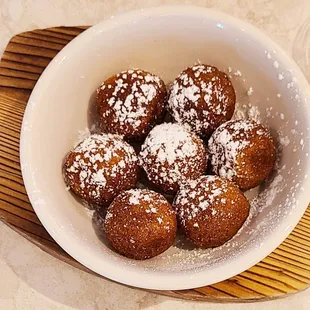 Complimentary table donuts holes.